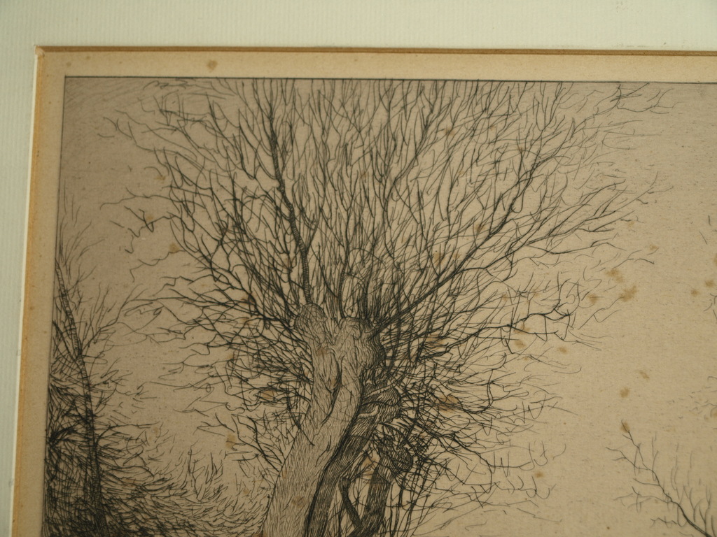 Onbekend : Ets – Voorjaar Blaricum – Gesigneerd – nr 68 van 100 ex. kopen? Bied vanaf 1!