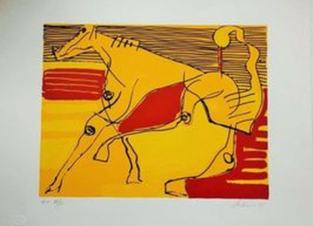Peter Diem - gesigneerde zeefdruk op papier - Paard - 180 ex.  kopen? Bied vanaf 50!