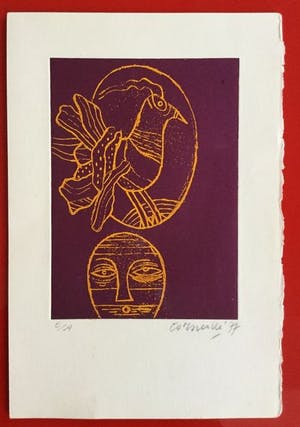 Corneille - Corneille - Masque et oiseau ( suiker-ets) 1977 - EA kopen? Bied vanaf 285!