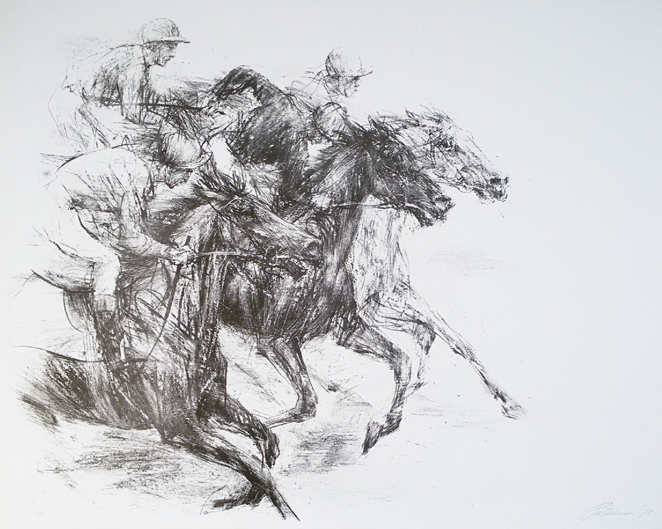 Piet Klaasse - Paardenrace, litho verkocht voor € 65!