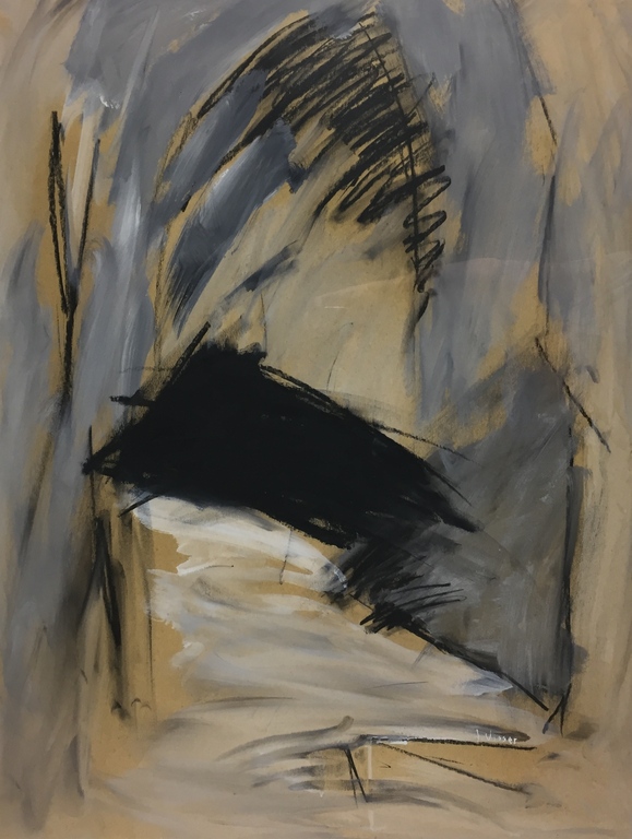 Trees Visser, gemengde techniek op papier, 'Afrika no 17.' verkocht voor € 79!