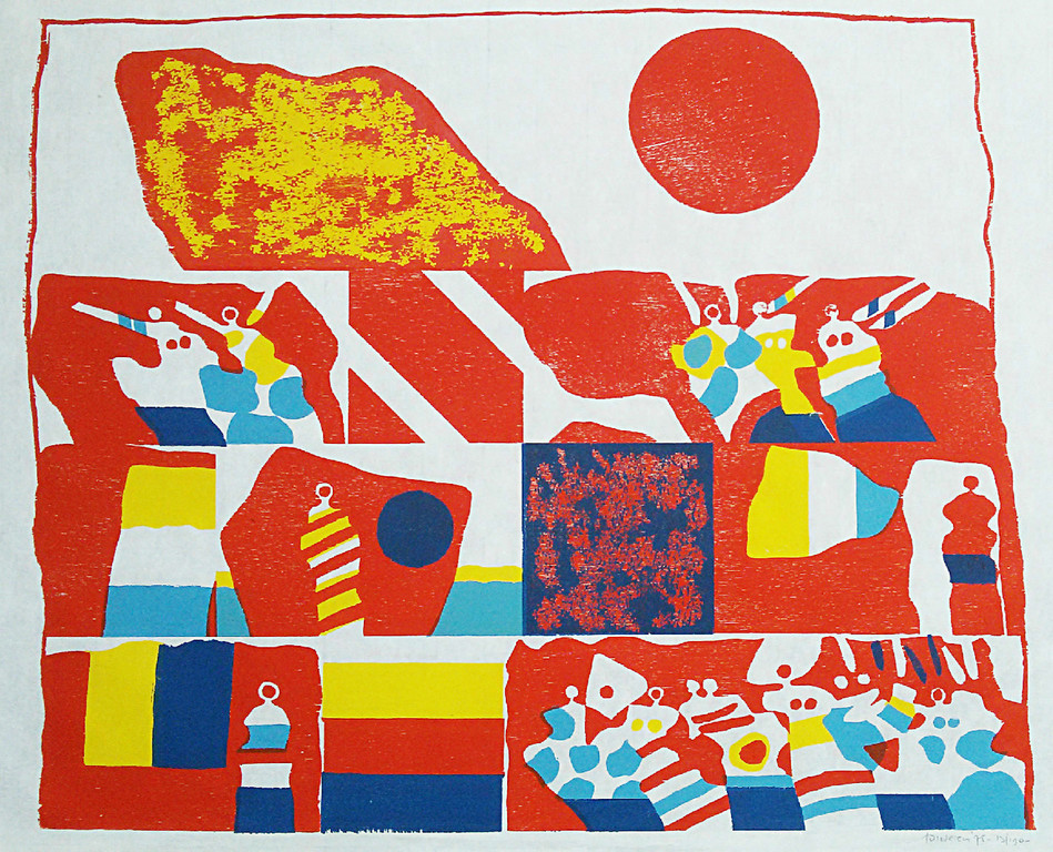 Laatste keer: Jef Diederen - Rood, houtsnede op japans papier kopen? Bied vanaf 55!