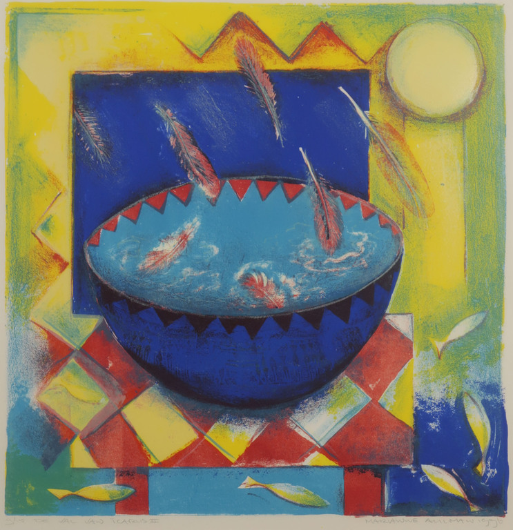 Marianne Aulman: Litho, De val van Icarus II - Ingelijst kopen? Bied vanaf 1!