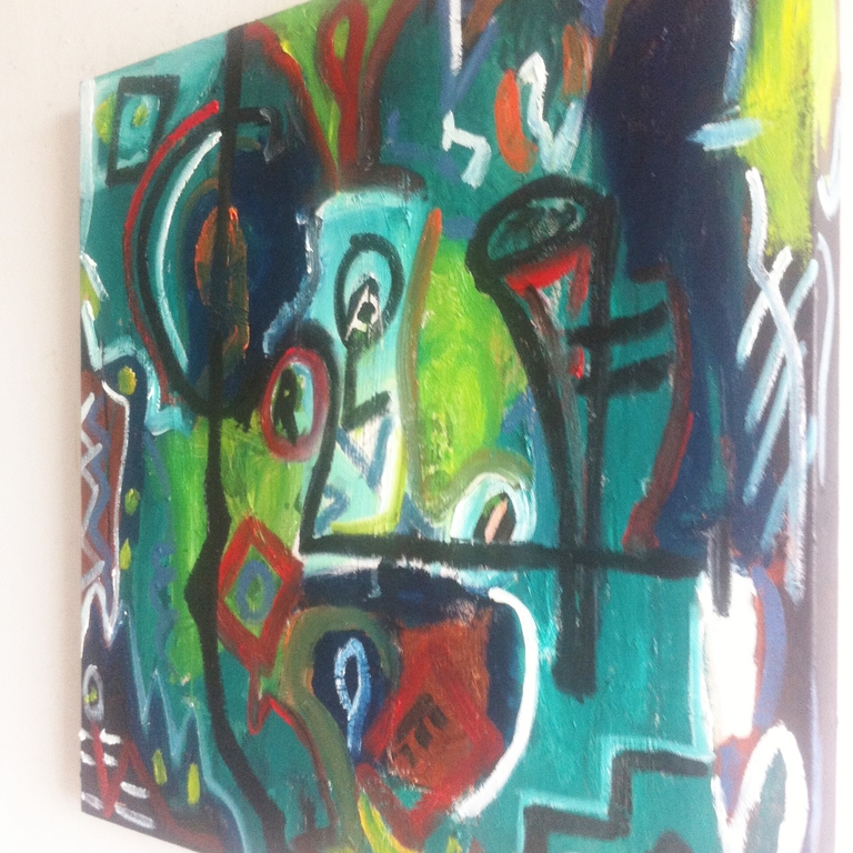  " Jungle  Party....." - John Foppen - Olieverf op 3D canvas - gesigneerd. kopen? Bied vanaf 99!