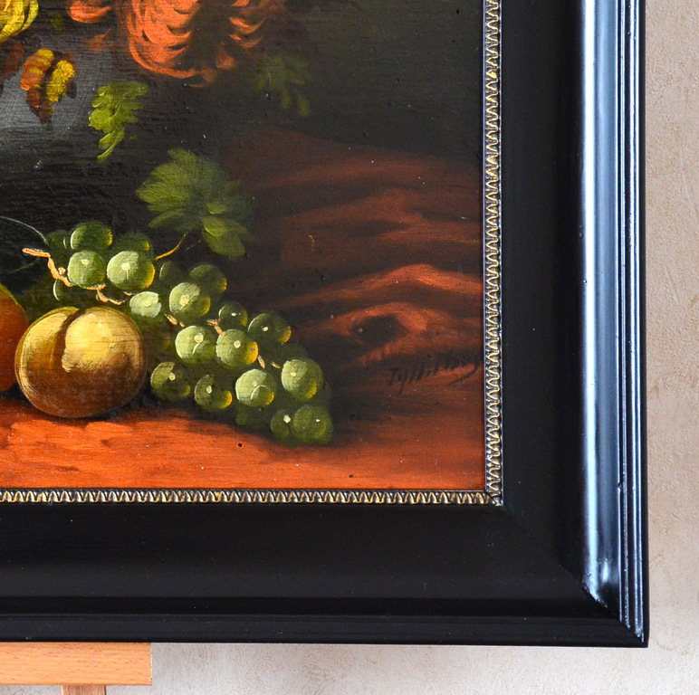 Tilly Moes(1899 - 1979) - Stilleven - Fruit en Bloemen - Olieverf op paneel.     kopen? Bied vanaf 125!