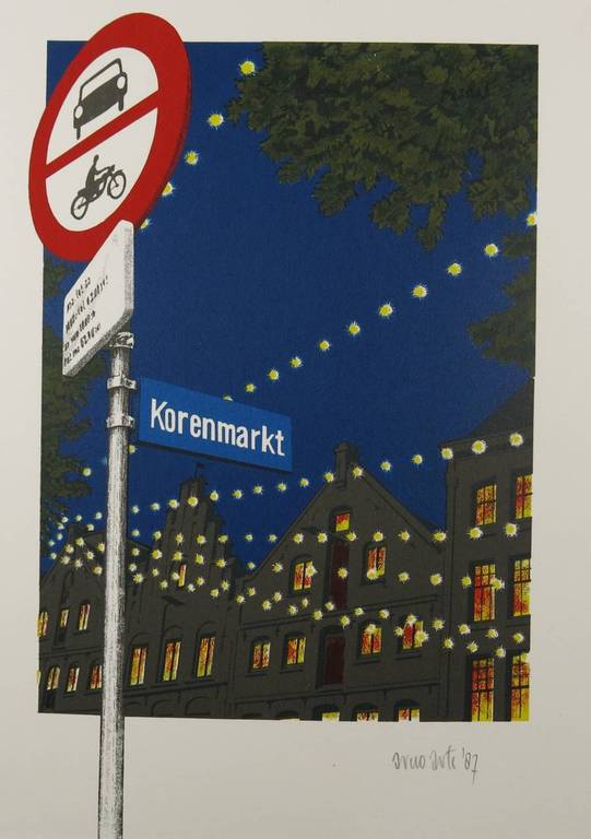 Arno Arts: Zeefdruk, Korenmarkt kopen? Bied vanaf 1!