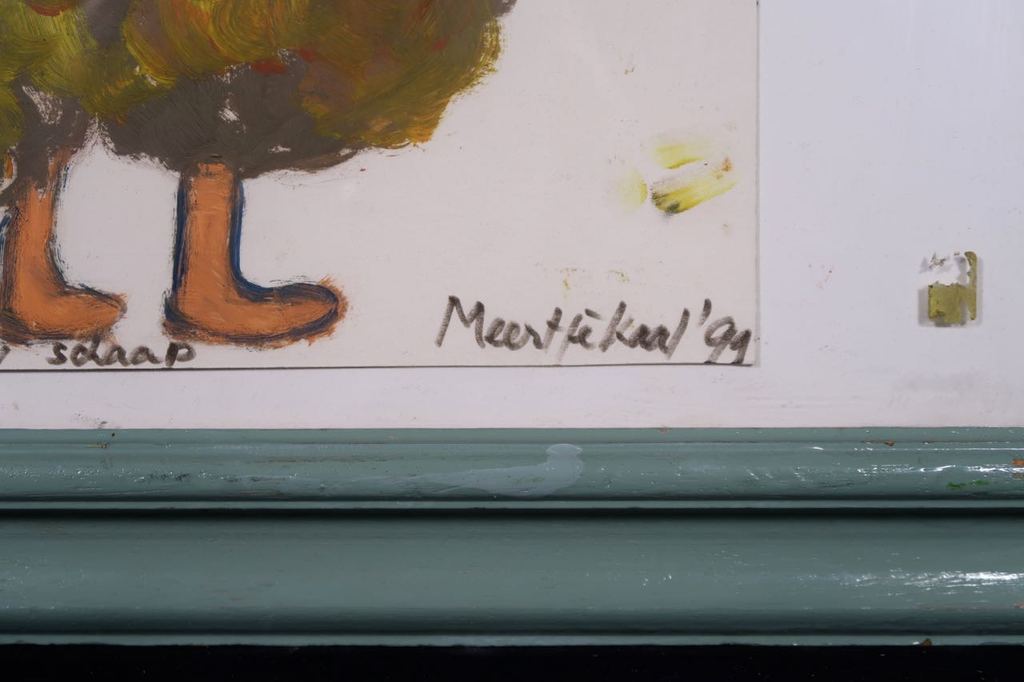 Meertje Kaal: Olieverf op karton, Moeders liefste.. - Ingelijst kopen? Bied vanaf 1!