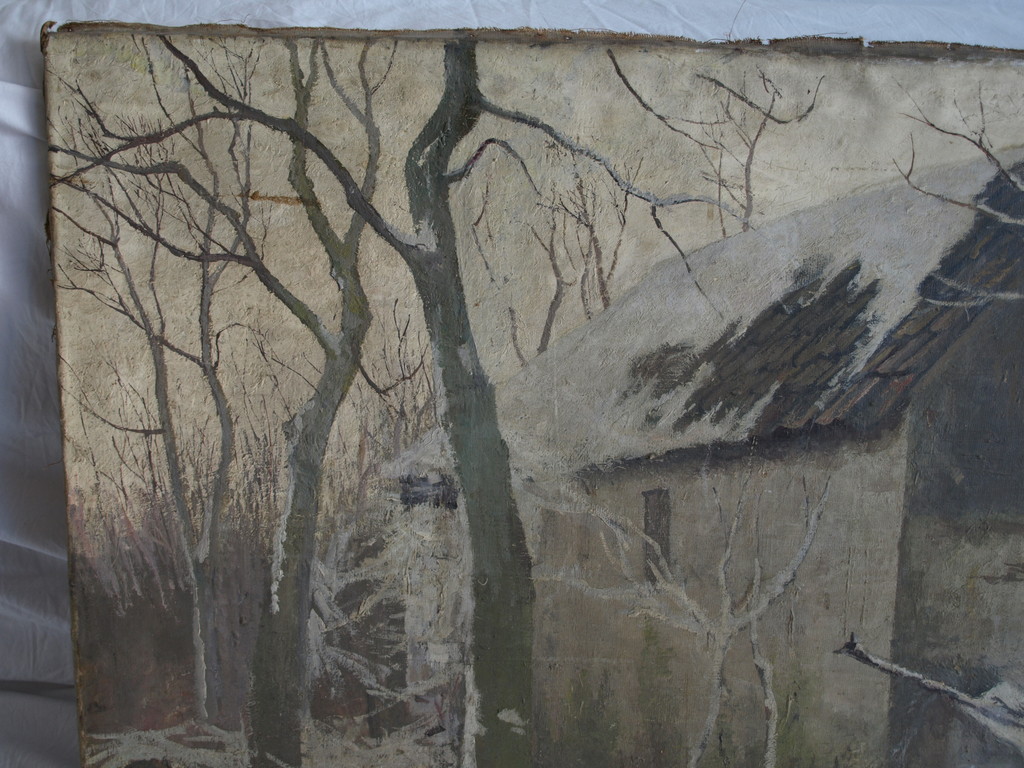 Onbekend : Olieverf op doek – Hutje in de winter – ca 1925 – 71 x 100 cm kopen? Bied vanaf 1!