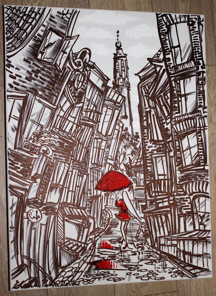 Elena Polyakova: Acrylverf , Wandeling in Amsterdam kopen? Bied vanaf 150!