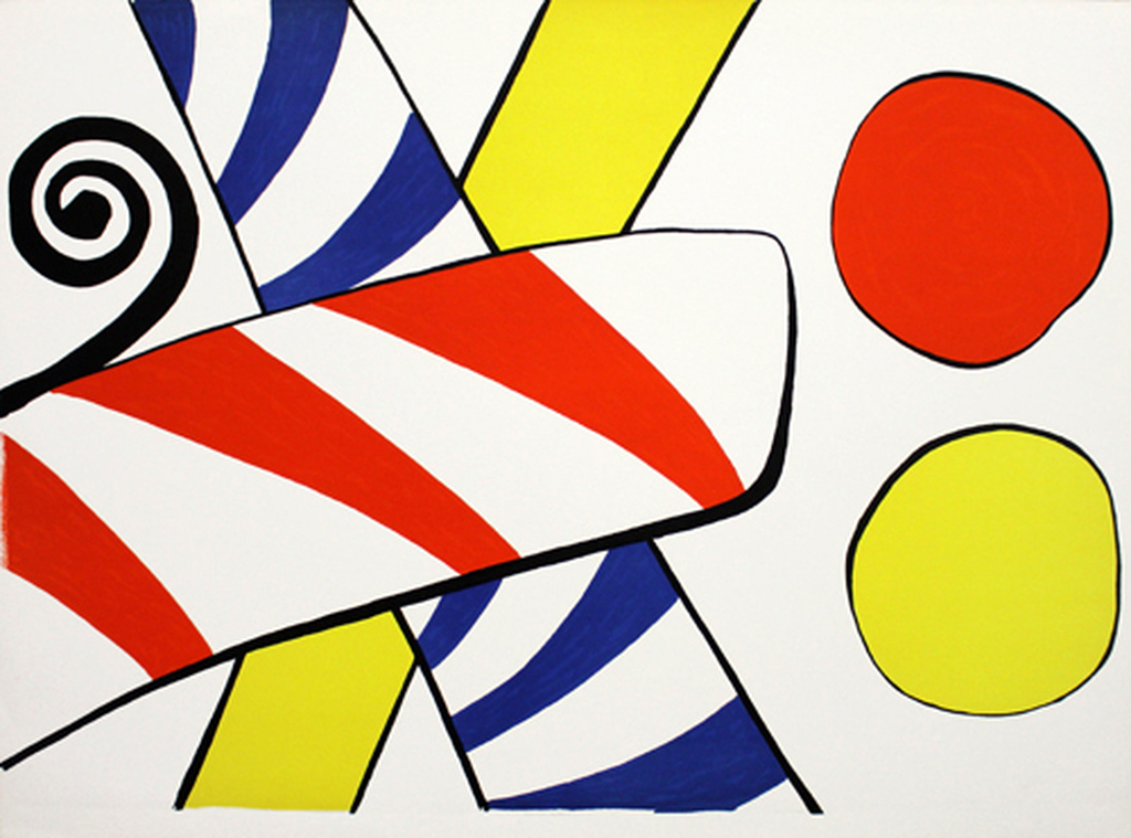 Alexander Calder - Composition -kleurlitho op Bütten - XL formaat - zeldzaam verkocht voor € 89!