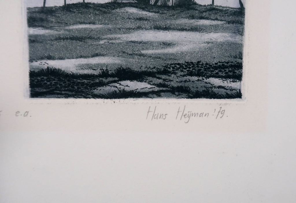 Hans Heijman: Ets, Twee landschappen Noord Frankrijk kopen? Bied vanaf 1!