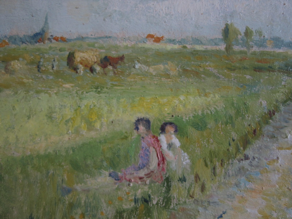 Jan v Herwijnen olieverf Bergense School "Molen Uitgeest" 1920 kopen? Bied vanaf 1!