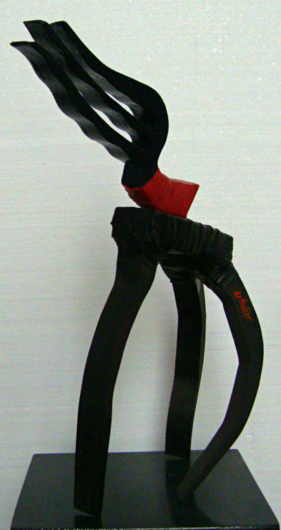 Adri A. C. de Fluiter: object hout/rubber:Dishing-little blue kopen? Bied vanaf 195!