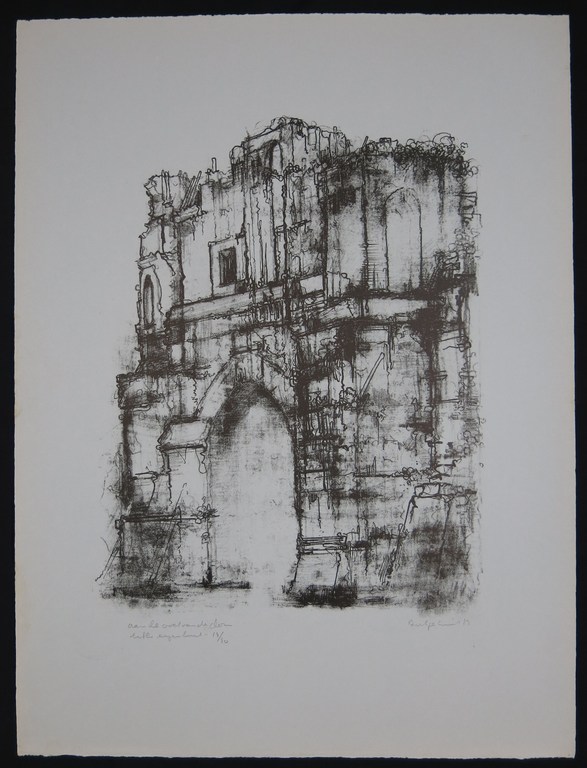 Dirkje Kuik: Litho, Aan de voet van de Dom verkocht voor € 50!