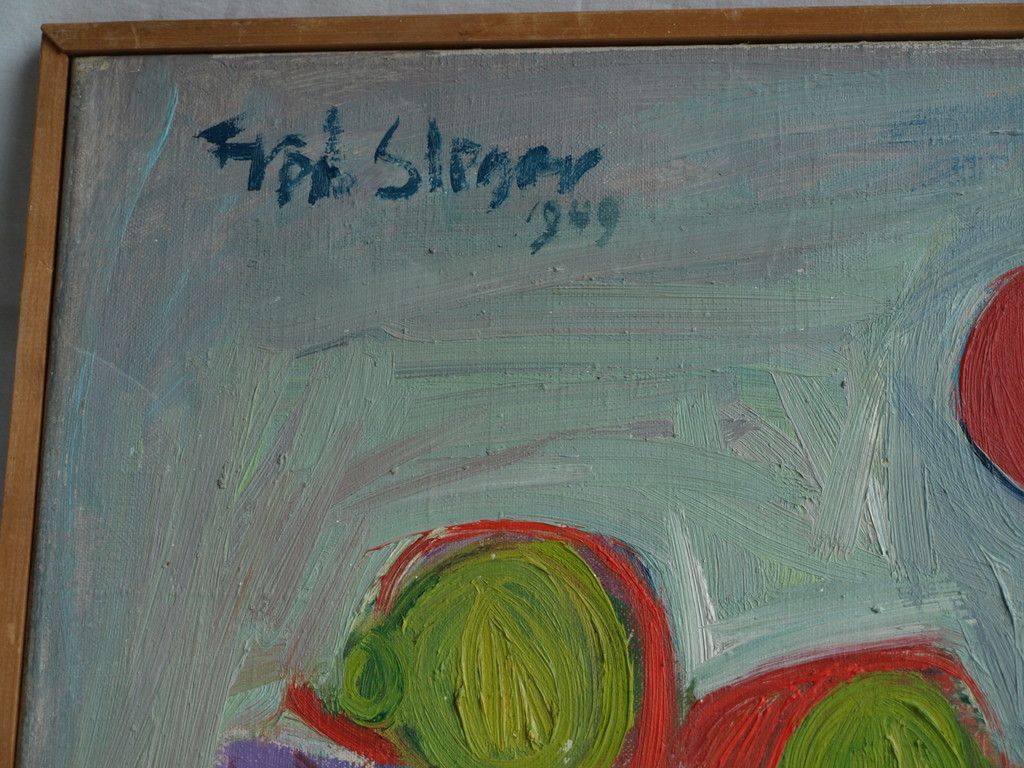 Fred Sieger : Olieverf op doek – Stilleven – gesigneerd & ingelijst – 1949  kopen? Bied vanaf 150!