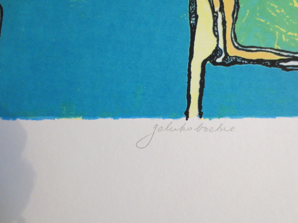 JAN LATINNE - 2 zeefdrukken - gedeelde vreugde- geluksboeket kopen? Bied vanaf 90!