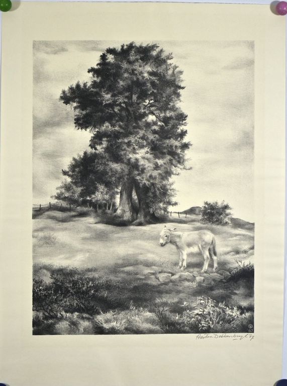 Aart van Dobbenburgh: Litho. Ezel in wei kopen? Bied vanaf 20!