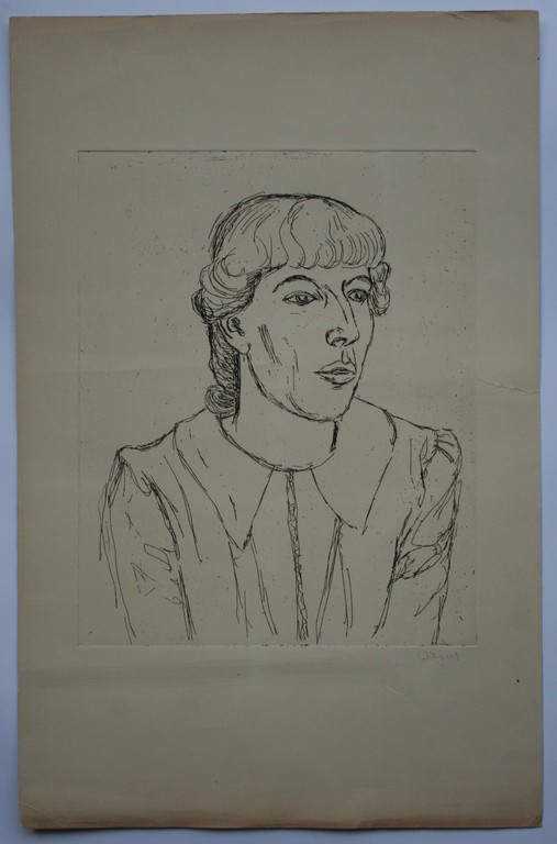 Jan Wiegers - ets - portret van een vrouw kopen? Bied vanaf 15!
