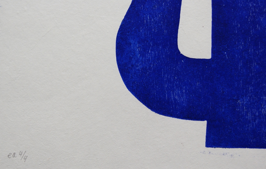 Klaas Gubbels houtdruk 'Blauwe kan met dubbel oor' - 1997.  kopen? Bied vanaf 375!