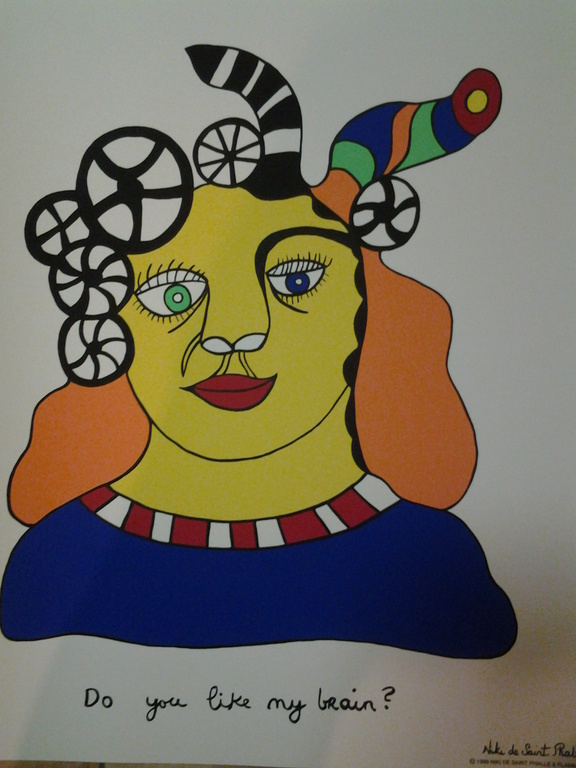 NIKI de SAINT PHALLE.Zeefdruk."do you like my brain?"                                          kopen? Bied vanaf 30!