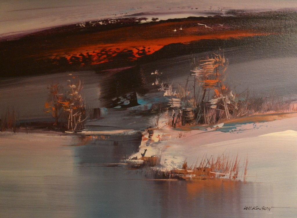 Gesigneerd Wilkinson: olieverf op doek, abstract landschap kopen? Bied vanaf 1!