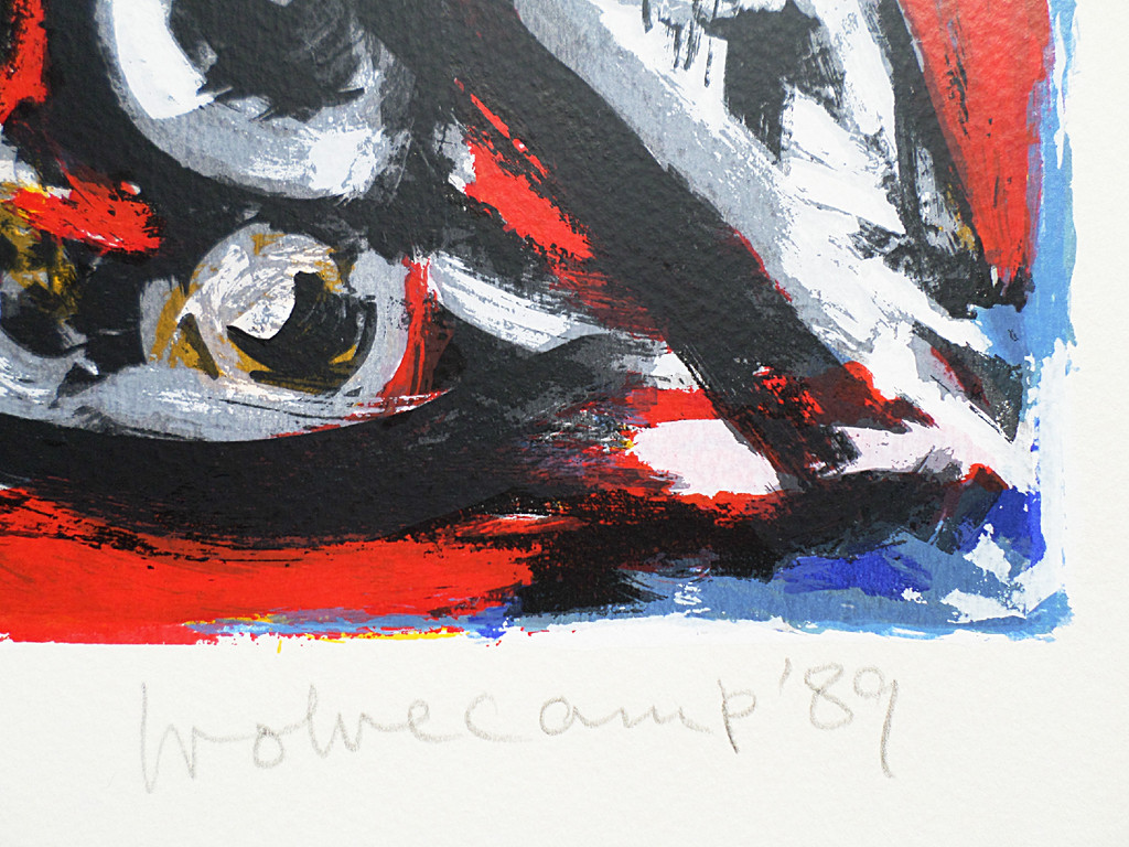 Theo Wolvecamp - Abstracte voorstelling, zeefdruk kopen? Bied vanaf 220!