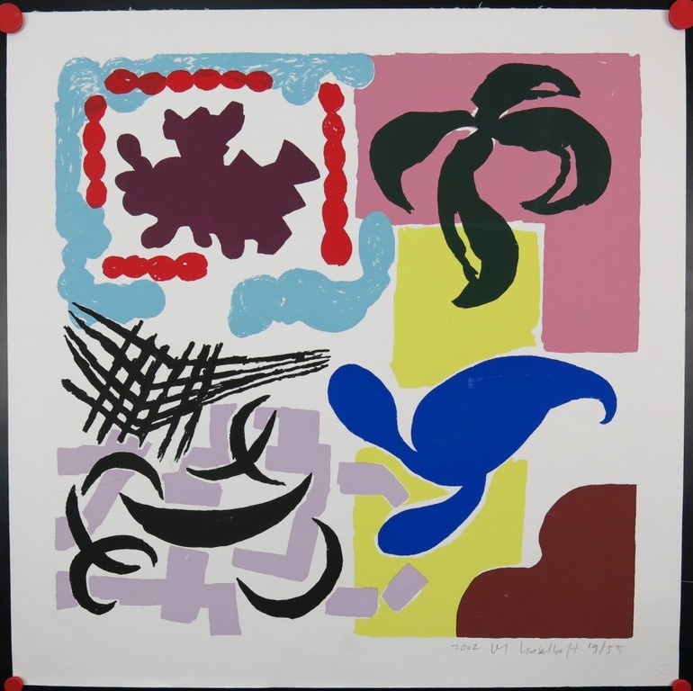Marianne Haselhoff: Litho, Abstracte compositie met groen en blauw kopen? Bied vanaf 1!