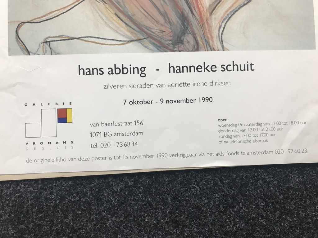 Mooie originele litho/zeefdruk van Hans Abbing voor het AIDS Fonds kopen? Bied vanaf 1!