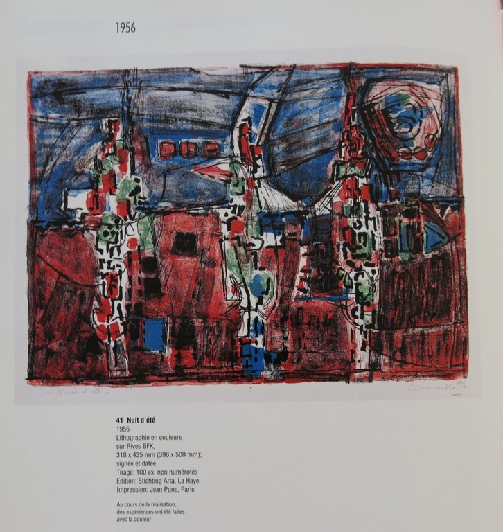 Corneille: Kleurenlitho, Nuit d'ete - Ingelijst kopen? Bied vanaf 400!