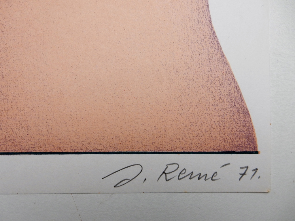 Jörg Remé - zeefdruk uit 1971 - Doppelfigur mit Schnecke - gesigneerd kopen? Bied vanaf 1!