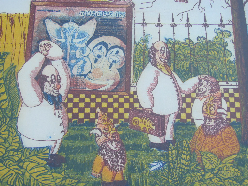 Circus, zeefdruk uit 1978 (binnen of buiten de tent?) kopen? Bied vanaf 1!