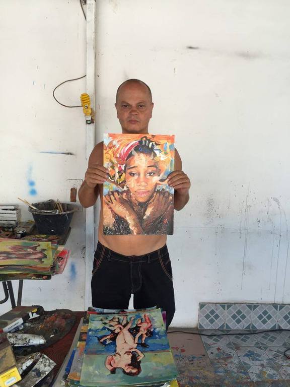 Peter Klashorst - Mombasa girl - olie op papier - gesigneerd kopen? Bied vanaf 90!