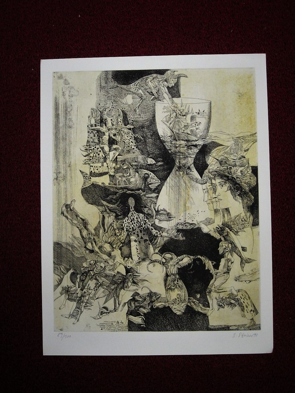 Grafische meester Bulgarije Stoimen Stoilov (1944-) Litho "Life's struggle" ges kopen? Bied vanaf 1!