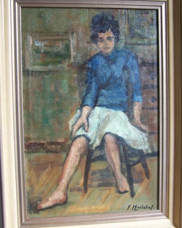Francois Maréchal, (1861 - 1945) olieverf schilderij, vrouw op stoel. kopen? Bied vanaf 200!