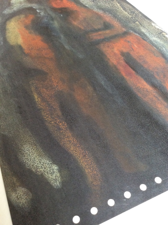 Irene Joffroy - Scene met figuren, olieverf op calqueerpapier kopen? Bied vanaf 1!