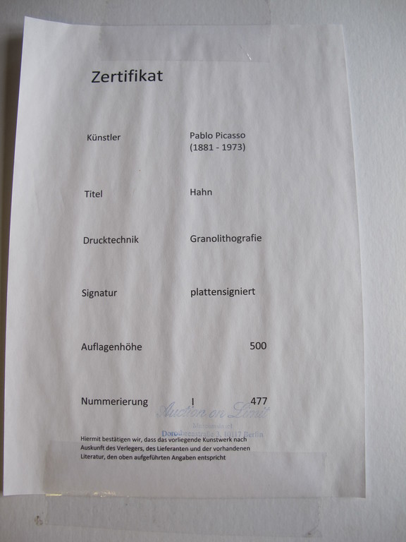 Pablo Picasso (1881-1973) getiteld Hahn. kopen? Bied vanaf 325!