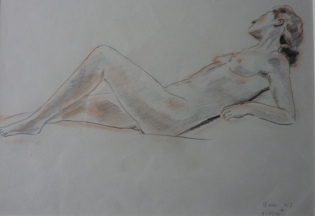 HAN KRUG - Naaktstudie Pulchri Studio 1947 verkocht voor € 75!