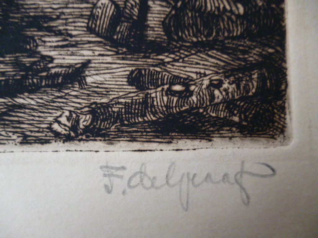 Frederik de Graaf - twee etsen - Veluwsch erf en Veluwsche schuur kopen? Bied vanaf 45!