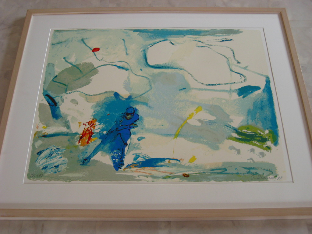 Jan van Diemen (1954). Zeefdruk. Schaatsers. kopen? Bied vanaf 1!