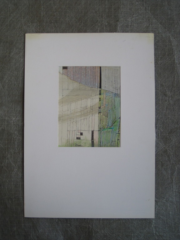 Nieuwe Haagse School Aquarel/Inkt Geometrisch landschap Piet Franz 1922-1991 kopen? Bied vanaf 1!