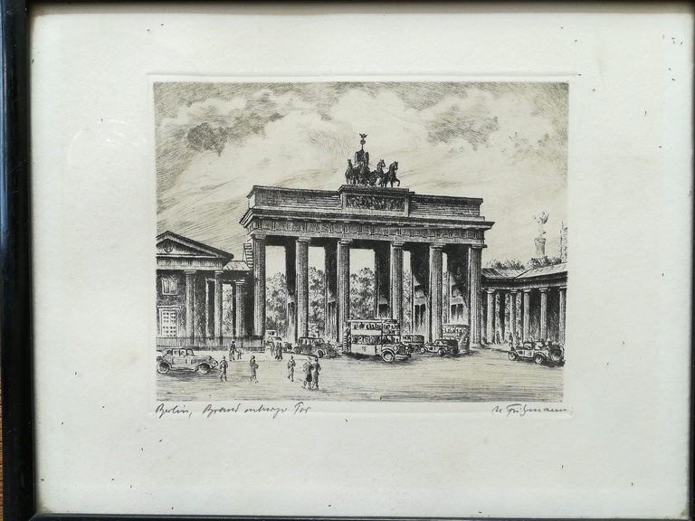 Onbekende kunstenaar, handgesigneerd ro. Ets, Berlin, Brandenburger Tor kopen? Bied vanaf 1!