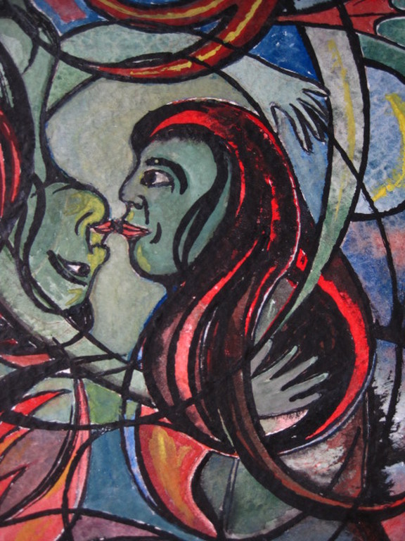 Kornelis Lodder 1892-1987 expressionistisch aquarel " Kain en Naama " gesigneerd kopen? Bied vanaf 1!