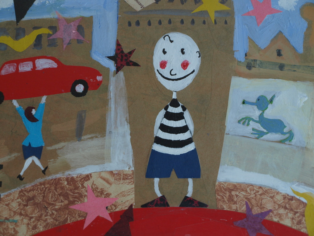 Daan Remmerts de Vries: Acryl en collage , Het leven is raar 1 – Ingelijst -1997 kopen? Bied vanaf 75!