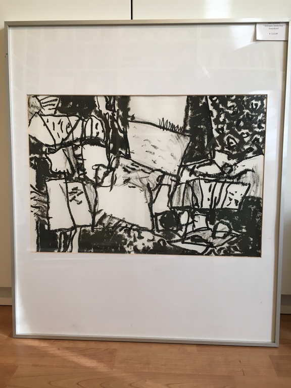Jan Homan, Toscaans Landschap, Houtskooltekening verkocht voor € 80!