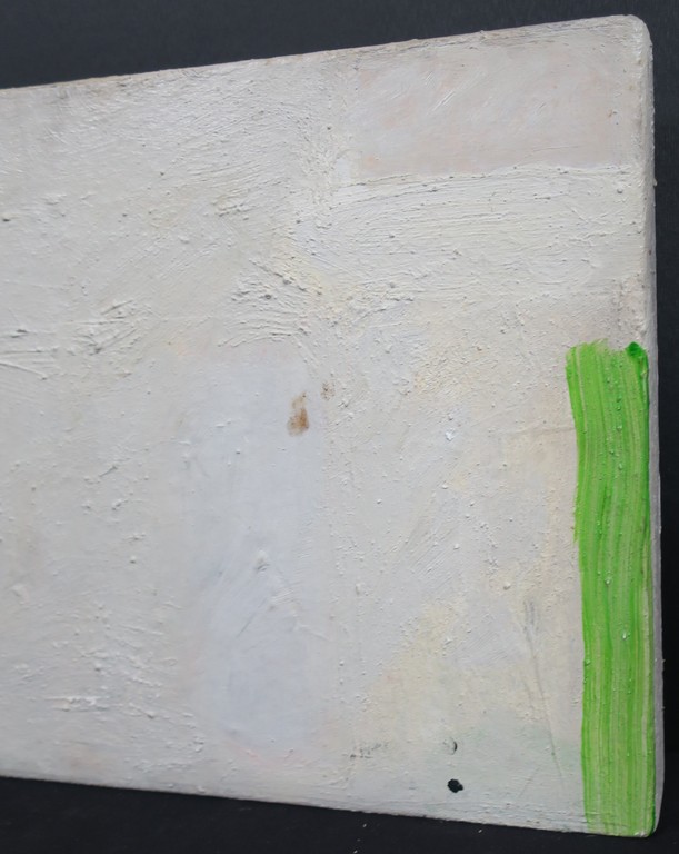 Johan Claassen: Acryl op paneel/hout, Nog zonder titel; Geometrie vuilwit/zwart- kopen? Bied vanaf 100!