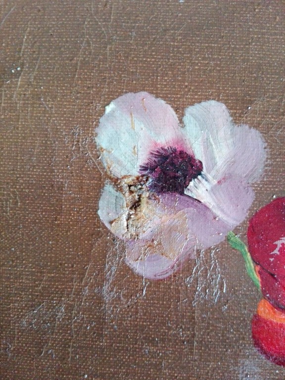 Onbekend (19e/20e eeuw): Olieverf op doek,  Stilleven met onduidelijke signatuur kopen? Bied vanaf 45!