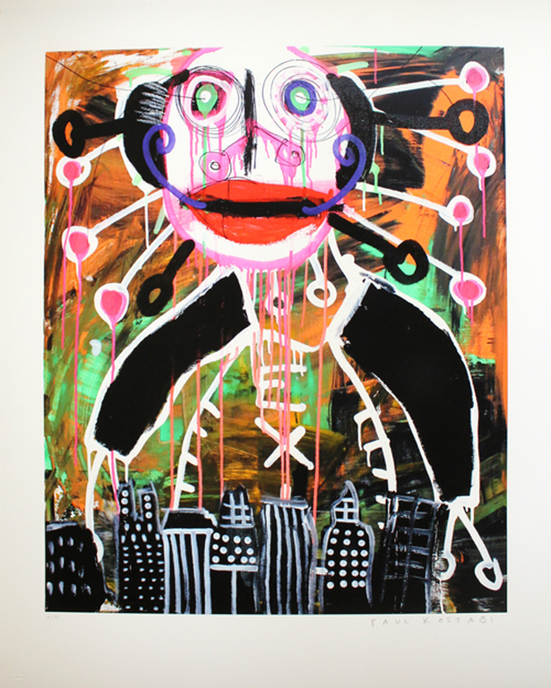 Paul Kostabi, Glicee, "The moose of Wall Street", groot formaat! verkocht voor € 50!