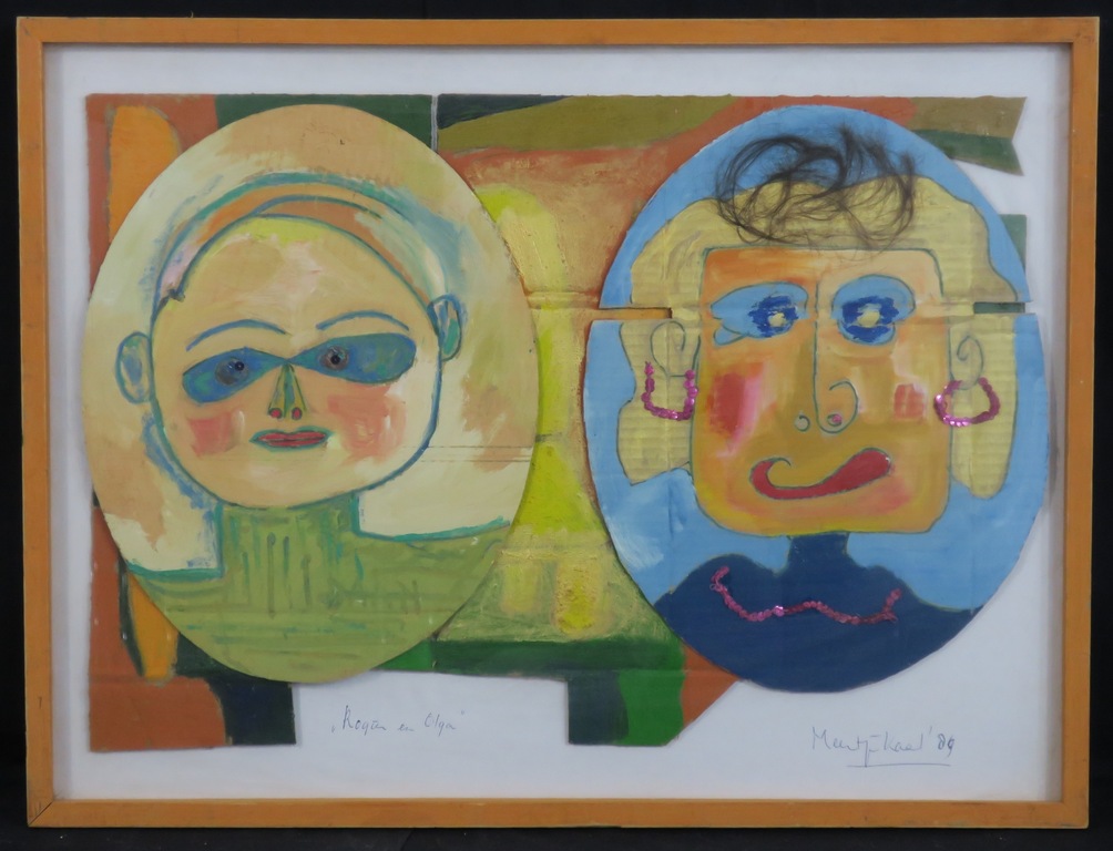 Meertje Kaal: Olieverf op karton, Rogier en Olga - Ingelijst kopen? Bied vanaf 1!