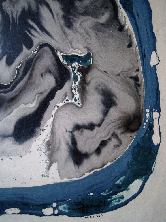 Boeiende abstracte aquarel "Genesis 19.30.33" gesigneerd Benoit 1962  kopen? Bied vanaf 1!