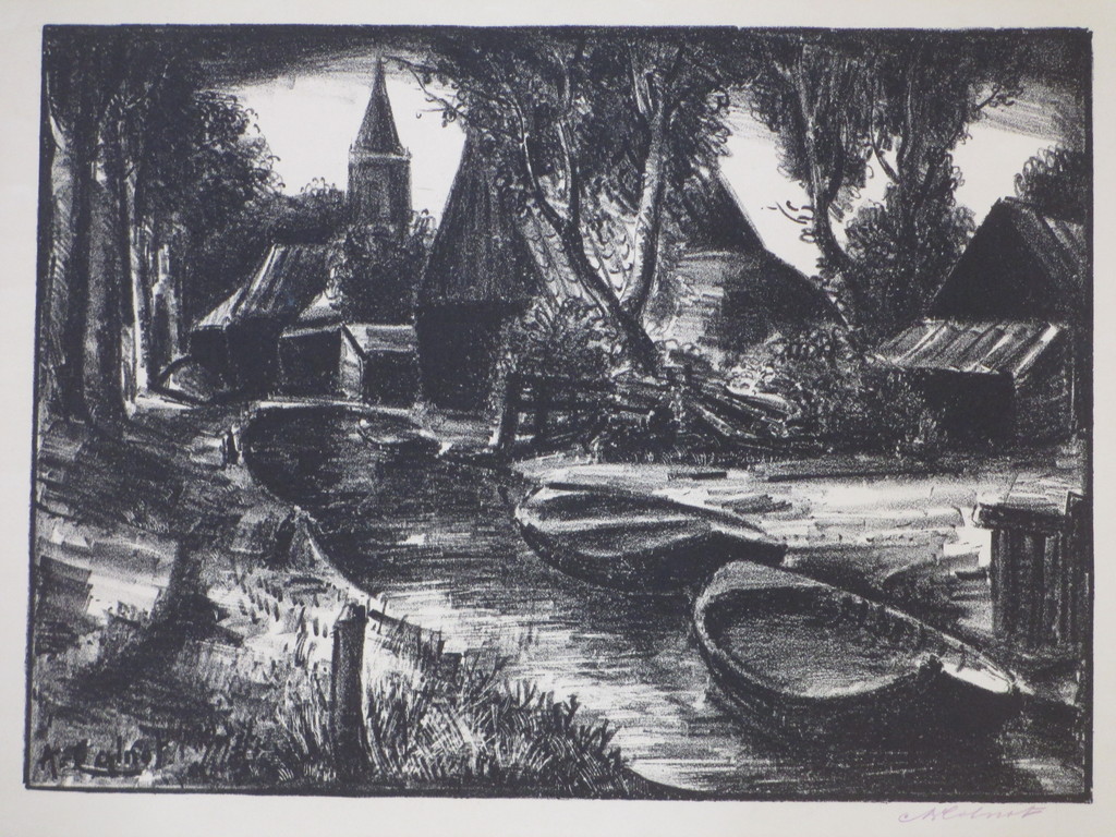 Arnout Colnot, Noord Hollandse dorpsgracht, Litho verkocht voor € 81!